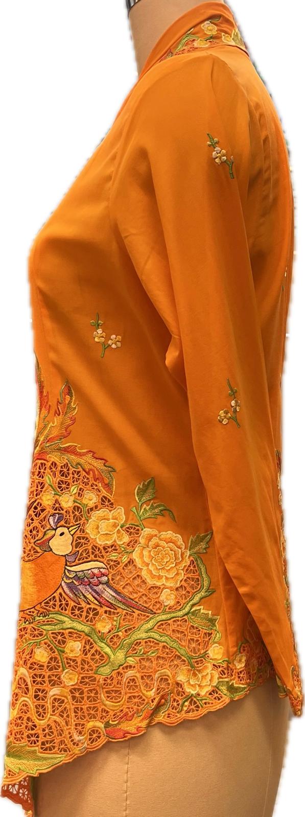 Premium Peranakan Top PPT-L-ORANGE-B666016