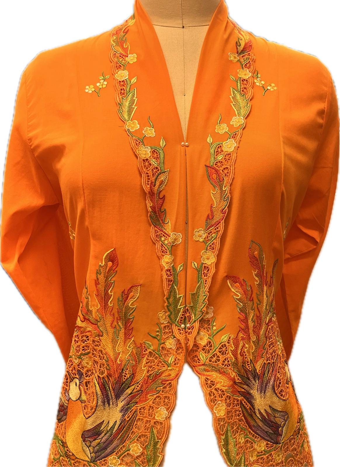 Premium Peranakan Top PPT-L-ORANGE-B666016