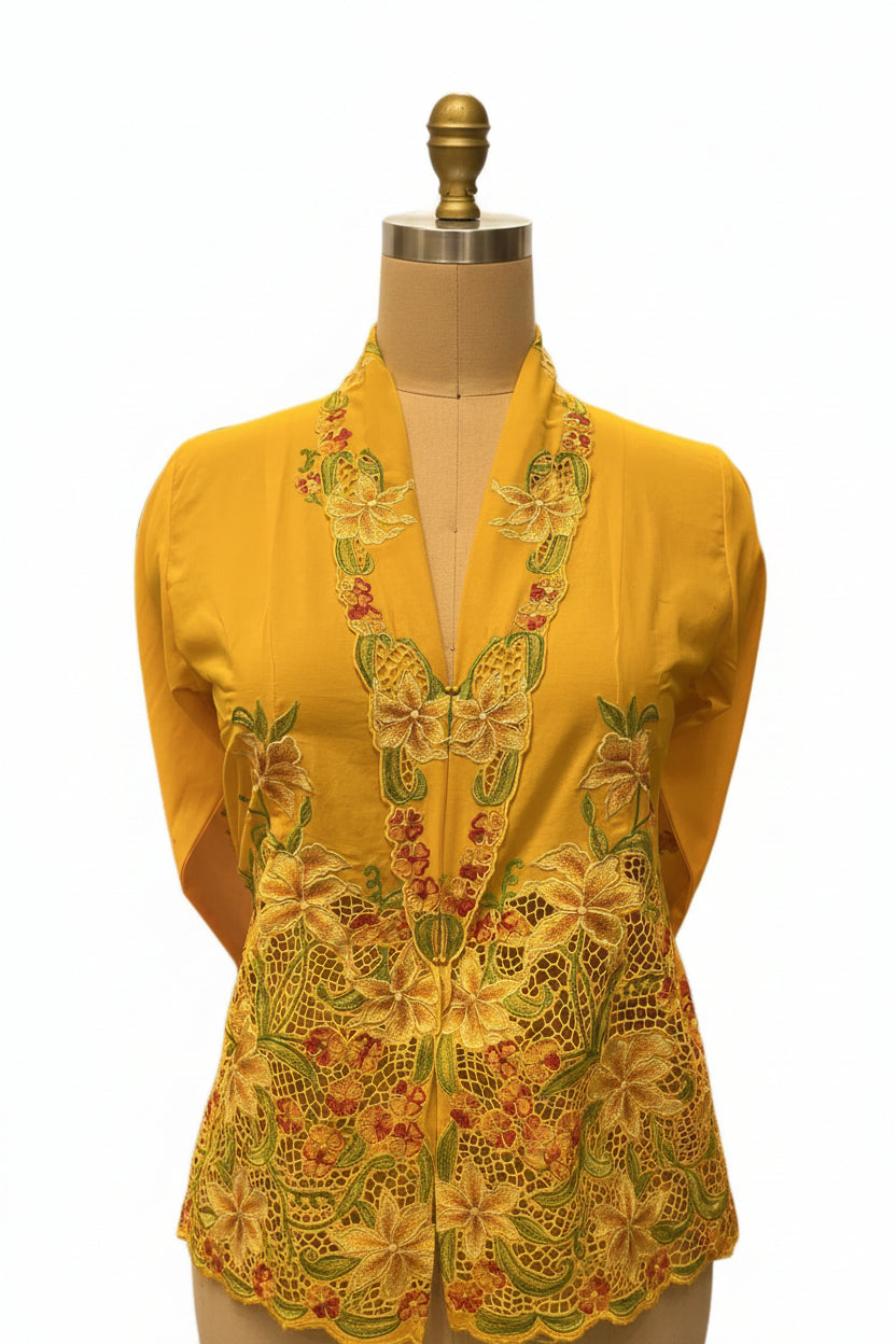 Premium Peranakan Top PPT-S-YELLOW-B6022