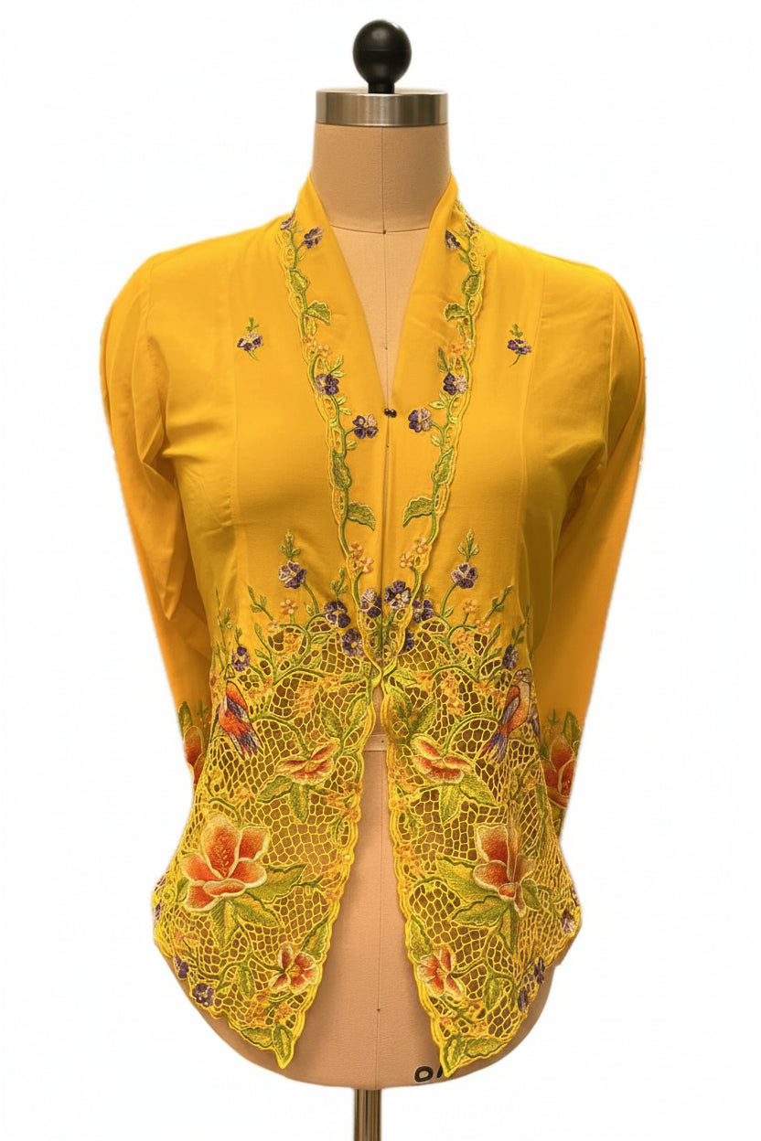 Premium Peranakan Top PPT-S-YELLOW-B6023