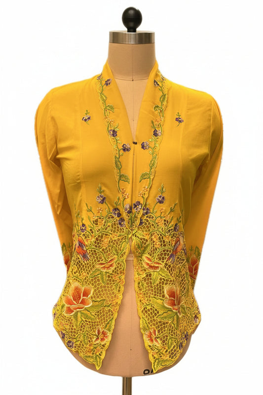 Premium Peranakan Top PPT-S-YELLOW-B6023