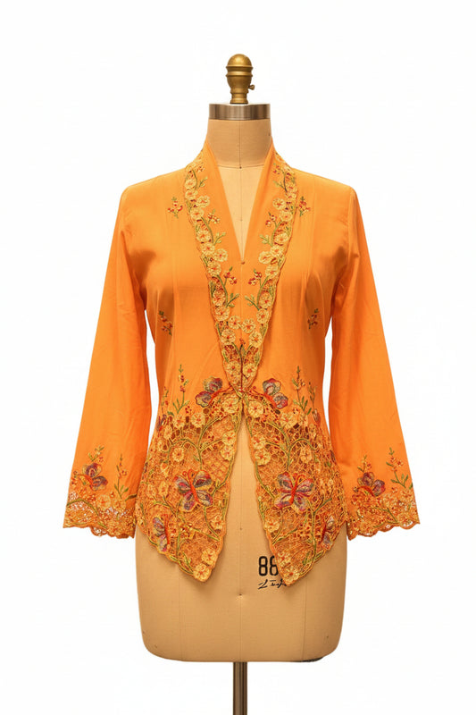 Premium Peranakan Top PPT-M-ORANGE-B66021