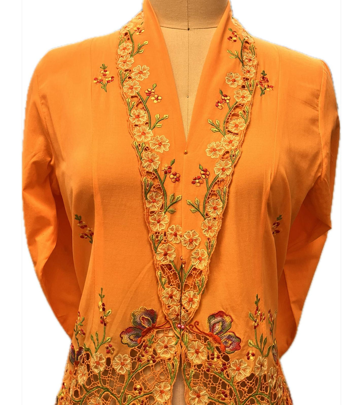 Premium Peranakan Top PPT-L-ORANGE-B666021