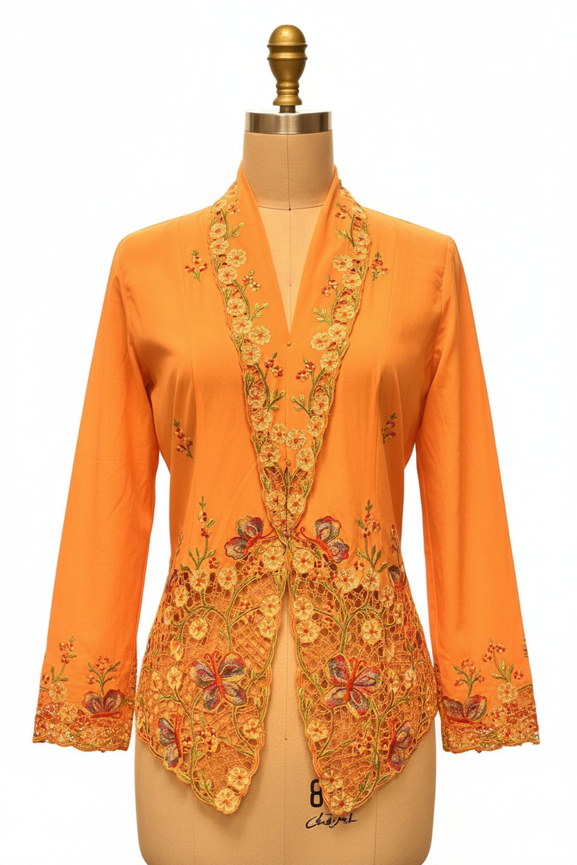 Premium Peranakan Top PPT-M-ORANGE-B66022