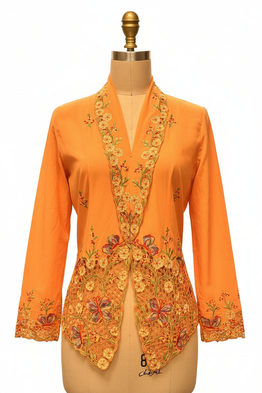 Premium Peranakan Top PPT-M-ORANGE-B66022