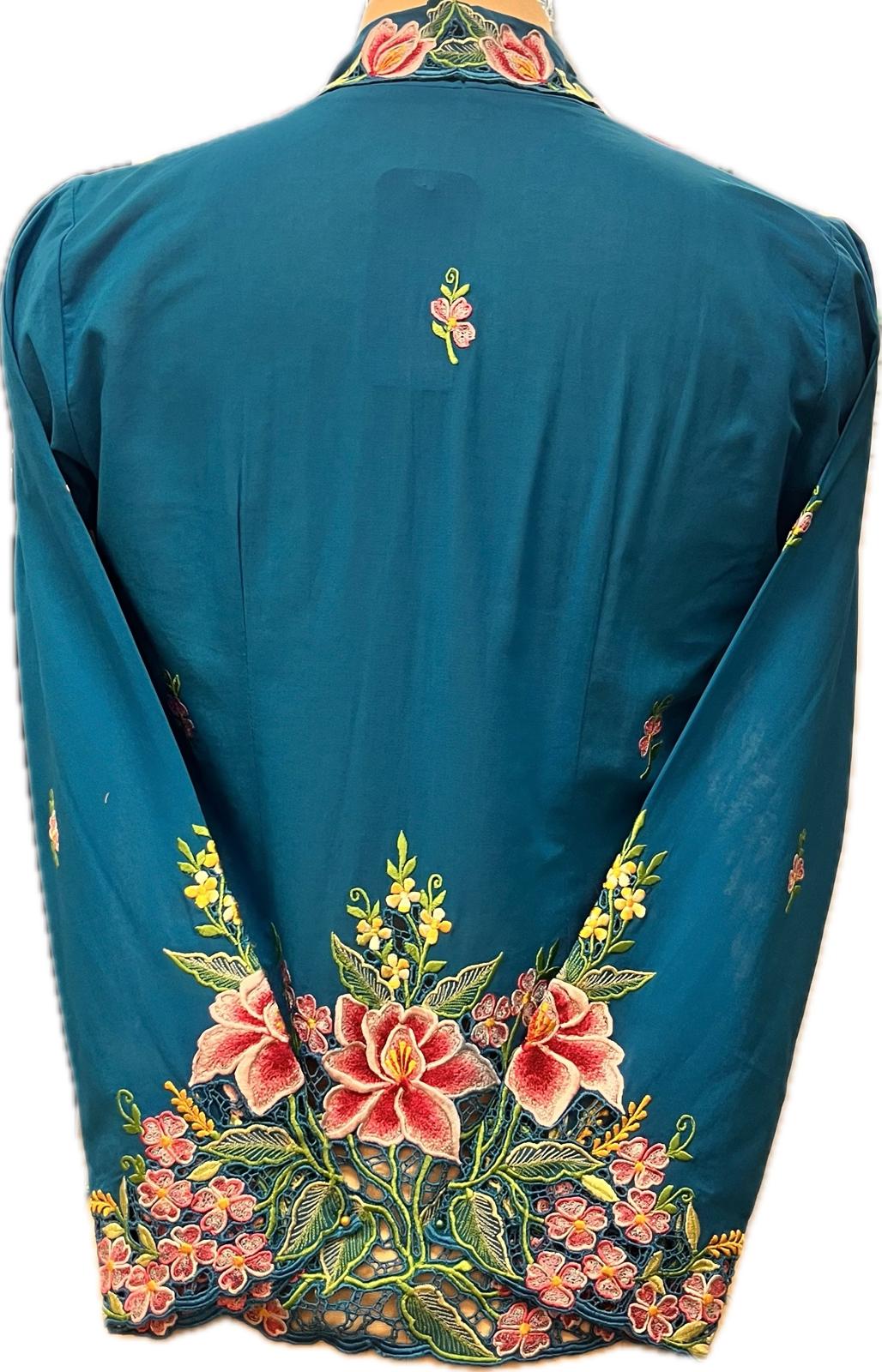 Premium Peranakan Top PPT-M-BLUE-B66026
