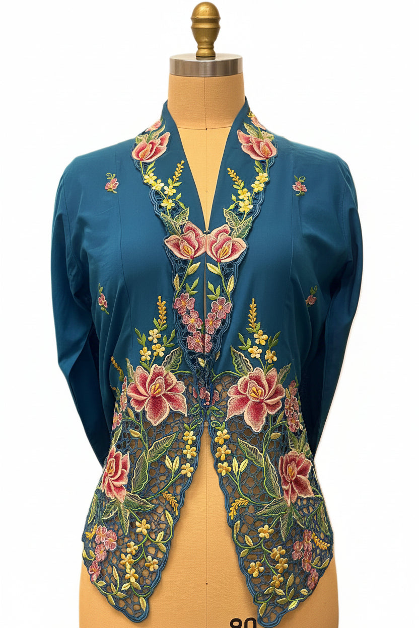 Premium Peranakan Top PPT-M-BLUE-B66026