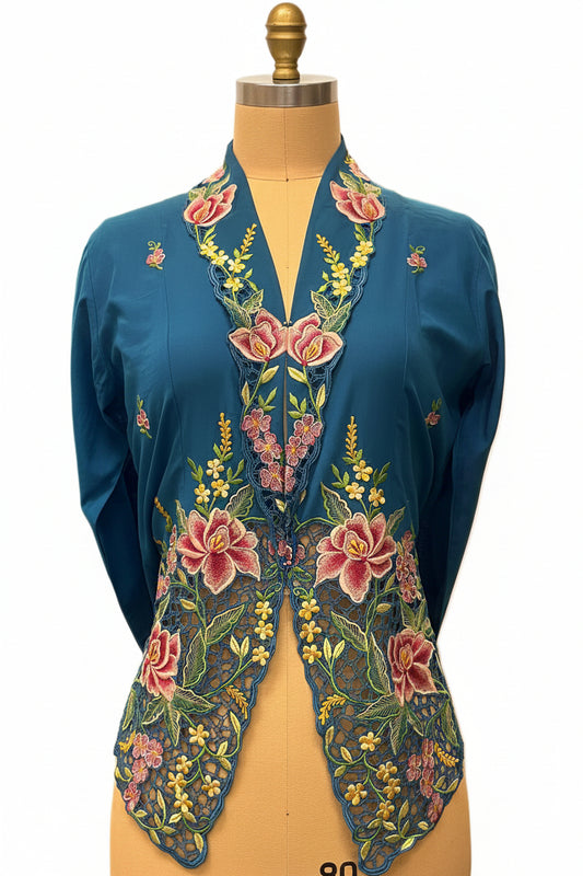 Premium Peranakan Top PPT-M-BLUE-B66026