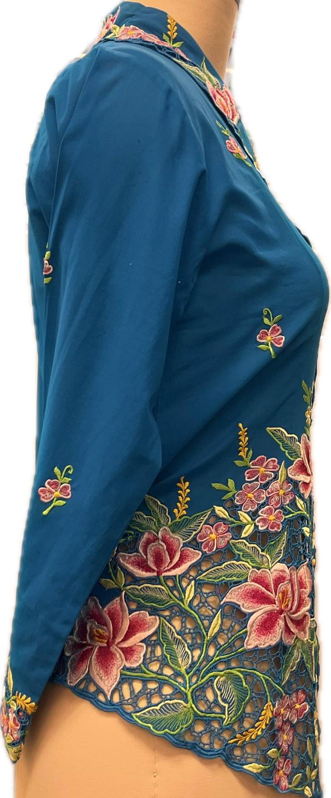 Premium Peranakan Top PPT-M-BLUE-B66026