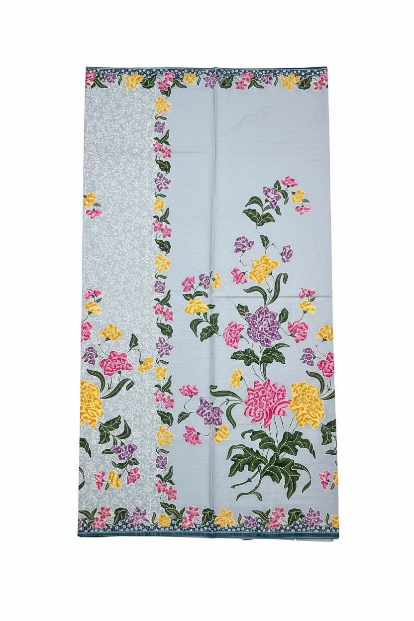 Handstamp Batik Fabric HSBF-2M-GREY-90155