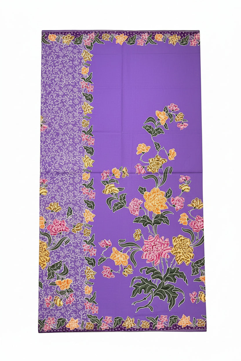 Handstamp Batik Fabric HSBF-2M-PURPLE-90157