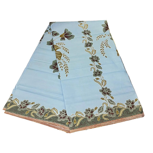Handstamp Batik Fabric HSBF-2M-BLUE-90160