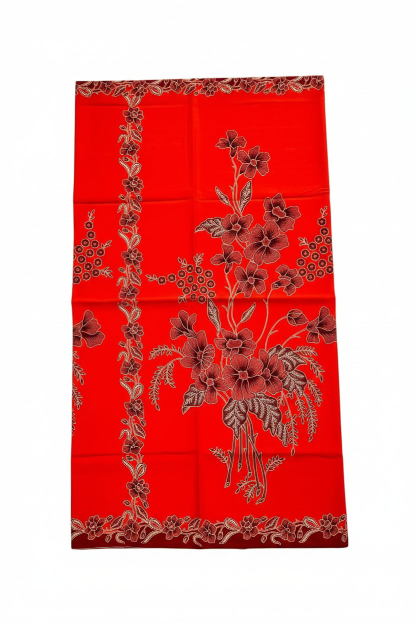 Handstamp Batik Fabric HSBF-2M-RED-90164