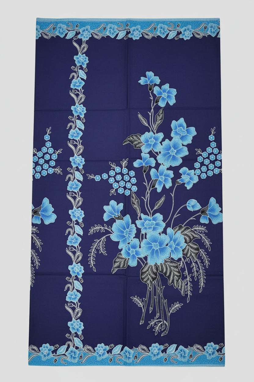 Handstamp Batik Fabric HSBF-2M-BLUE-90167