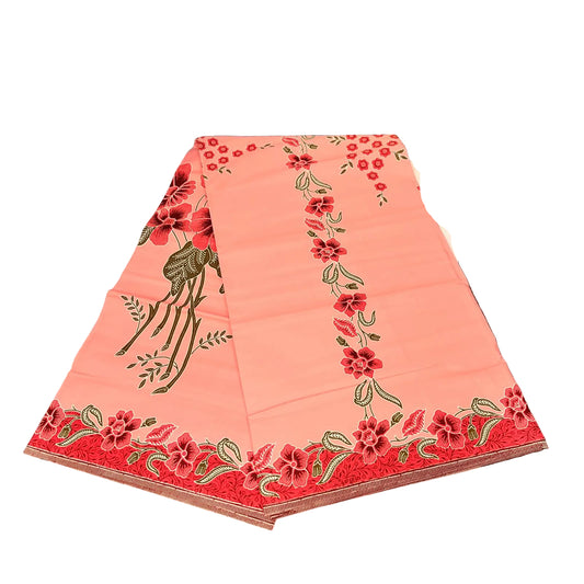 Handstamp Batik Fabric HSBF-2M-PEACH-90158