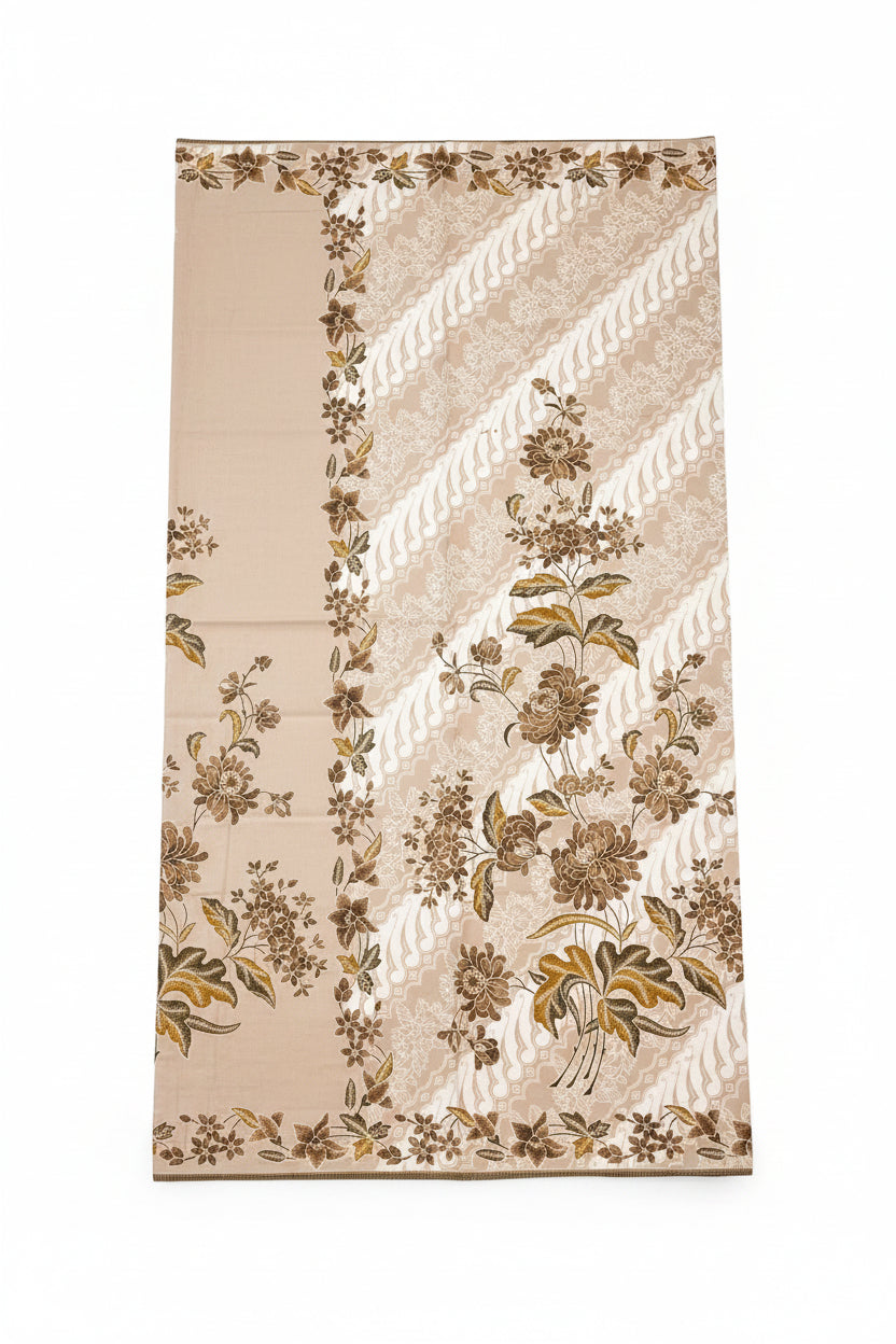 Handstamp Batik Fabric HSBF-2M-BEIGE-90175
