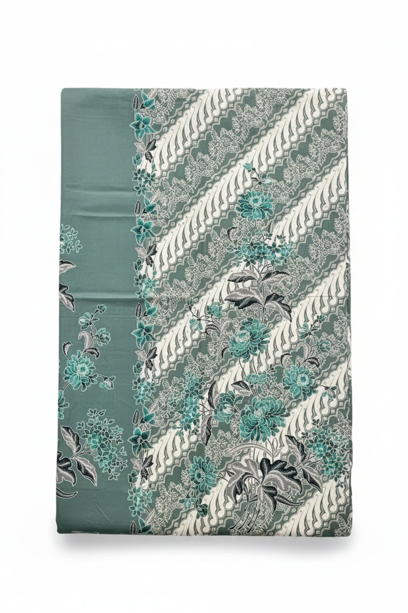 Handstamp Batik Fabric HSBF-2M-GREEN-90176