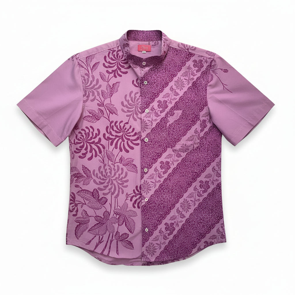 Mens Batik Top MBT-XL-PURPLE-2220015
