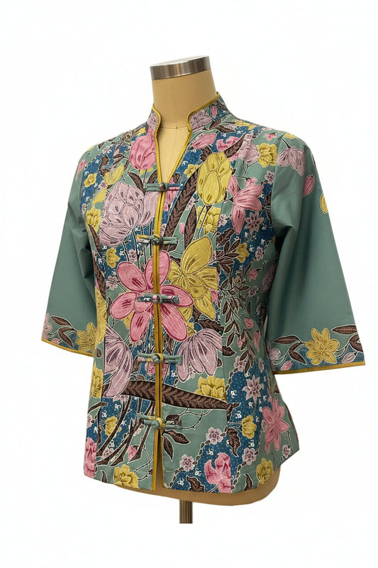 Ladies Batik Top LBT-M-BLUE/GREEN-AG11006