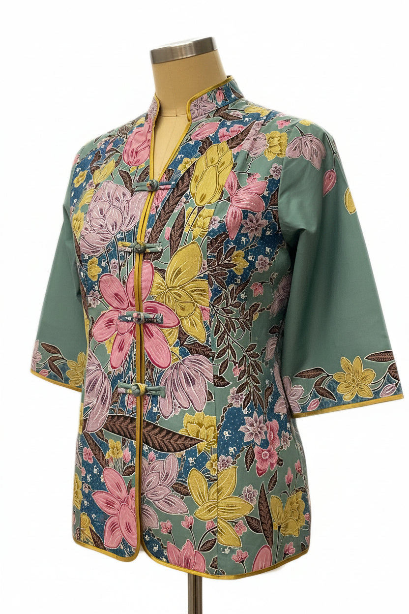 Ladies Batik Top LBT-M-BLUE/GREEN-AG11006