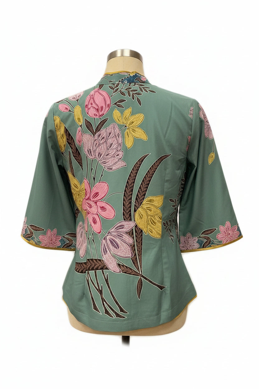 Ladies Batik Top LBT-M-BLUE/GREEN-AG11006