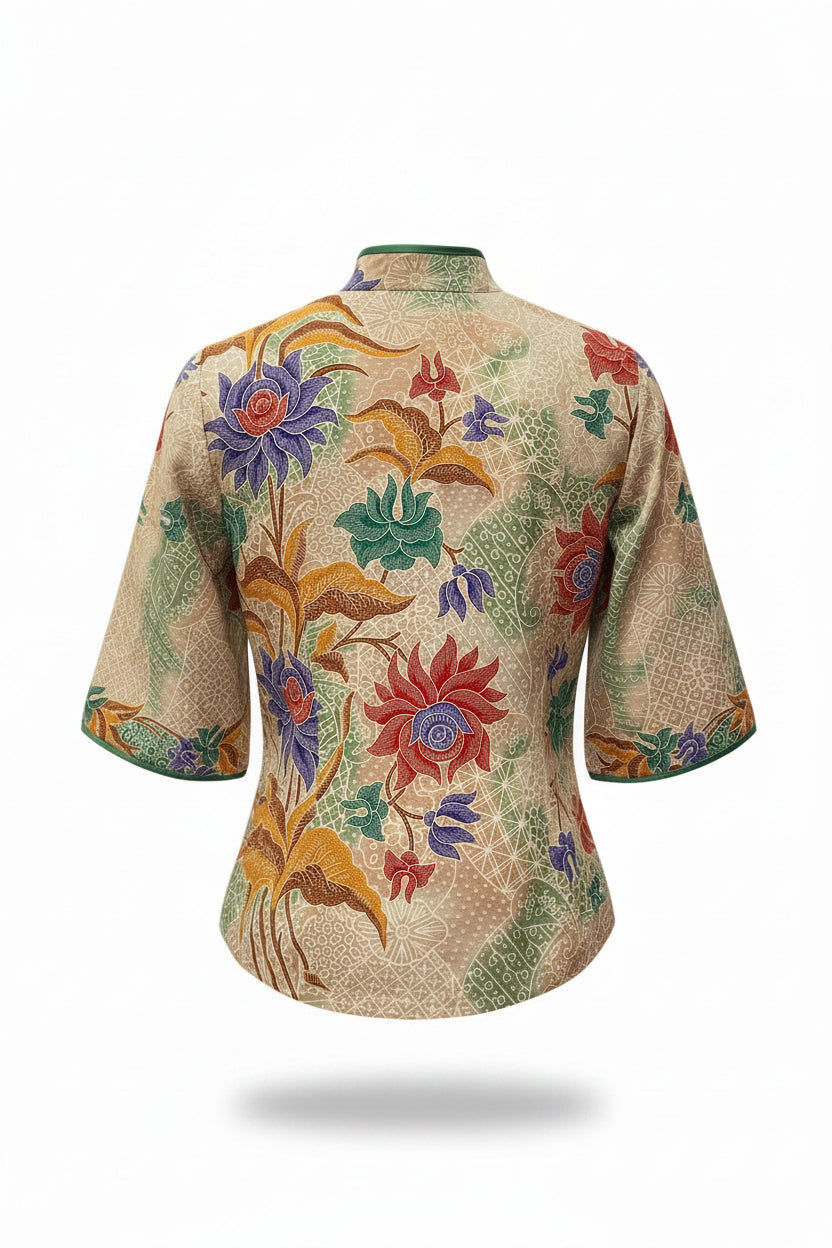 Ladies Batik Top LBT-L-GREEN-AG111007