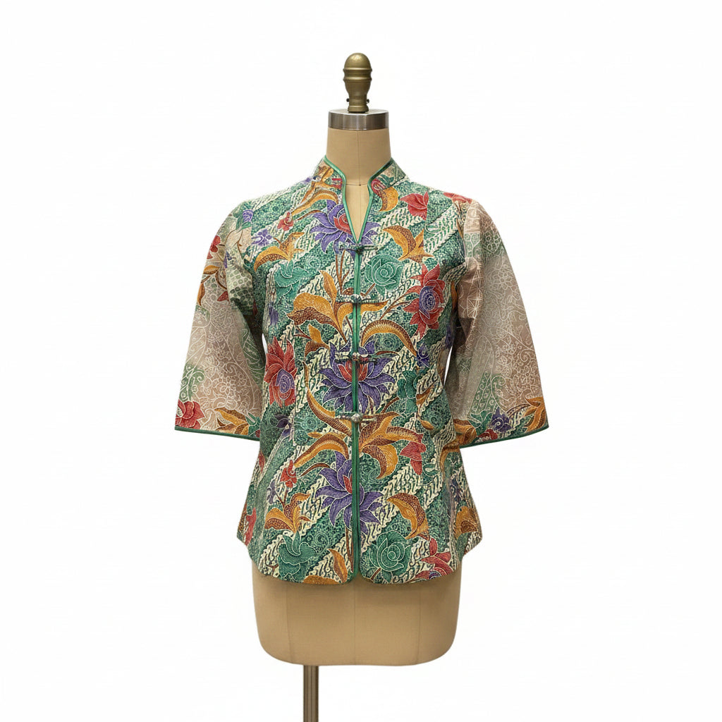 Ladies Batik Top LBT-XL-GREEN-AG1111001