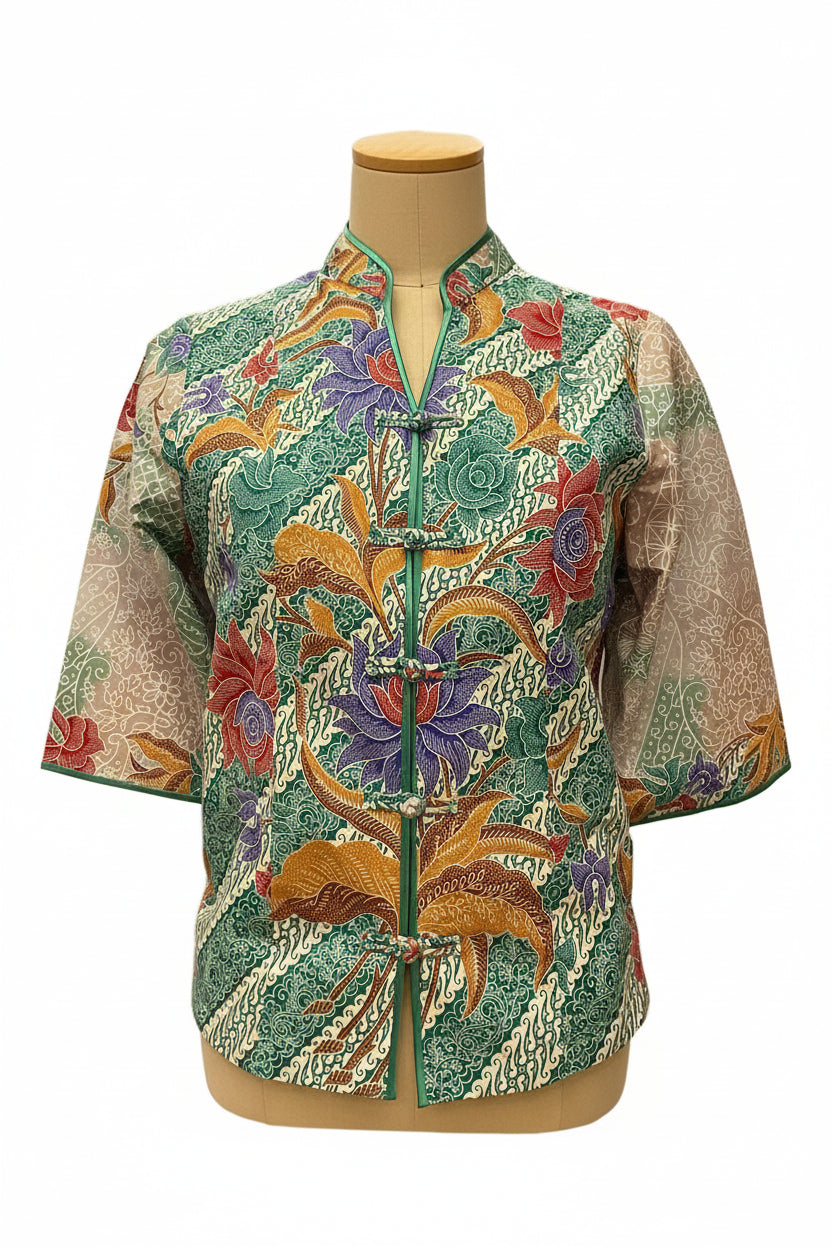Ladies Batik Top LBT-XL-GREEN-AG1111001