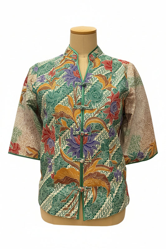 Ladies Batik Top LBT-XL-GREEN-AG1111001