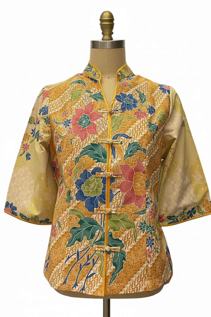 Ladies Batik Top LBT-XL-YELLOW-AG1111003