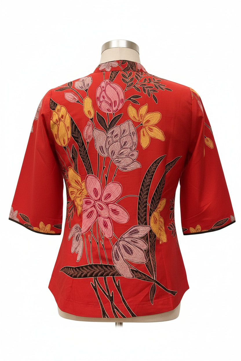 Ladies Batik Top LBT-M-RED-AG11003