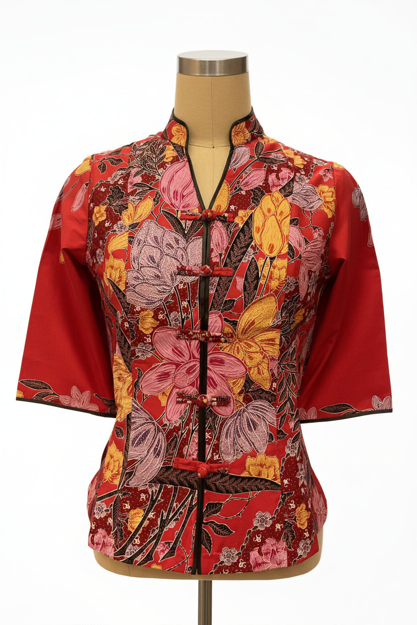 Ladies Batik Top LBT-M-RED-AG11003
