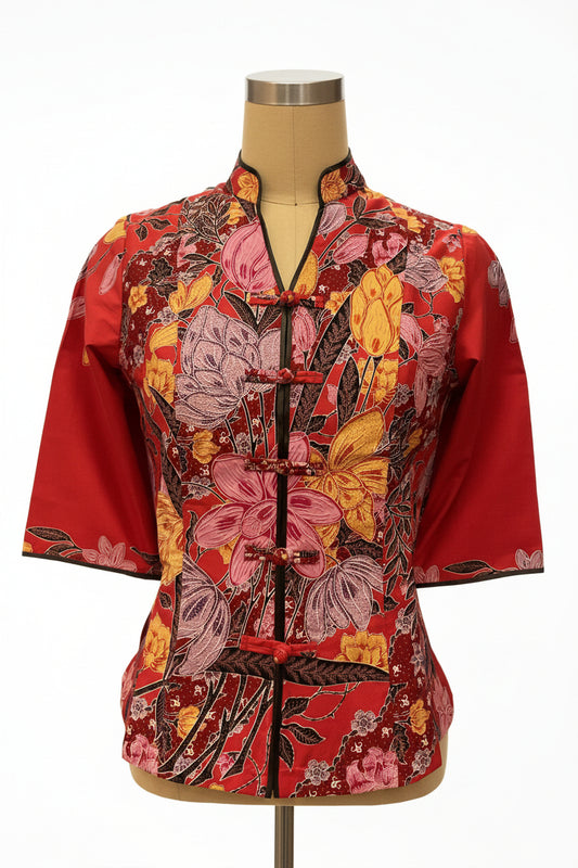 Ladies Batik Top LBT-M-RED-AG11003