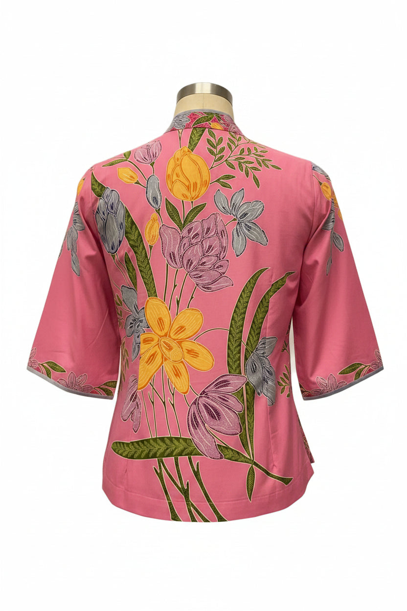 Ladies Batik Top LBT-M-PINK-AG11002