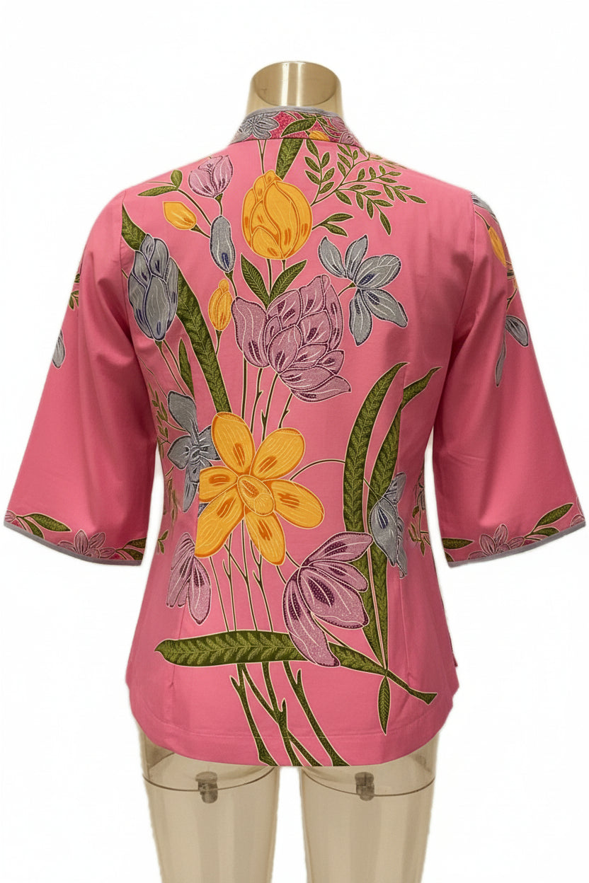 Ladies Batik Top LBT-L-PINK-AG111001