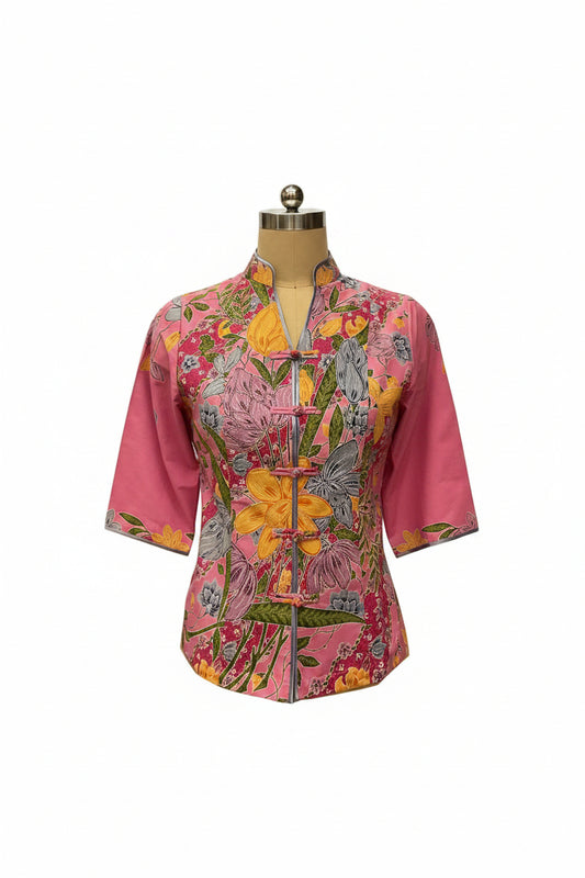 Ladies Batik Top LBT-M-PINK-AG11002