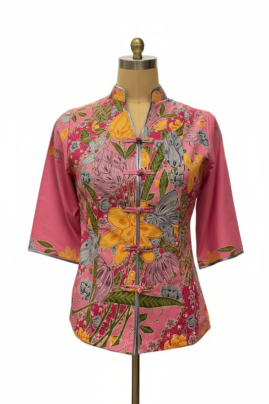 Ladies Batik Top LBT-L-PINK-AG111001