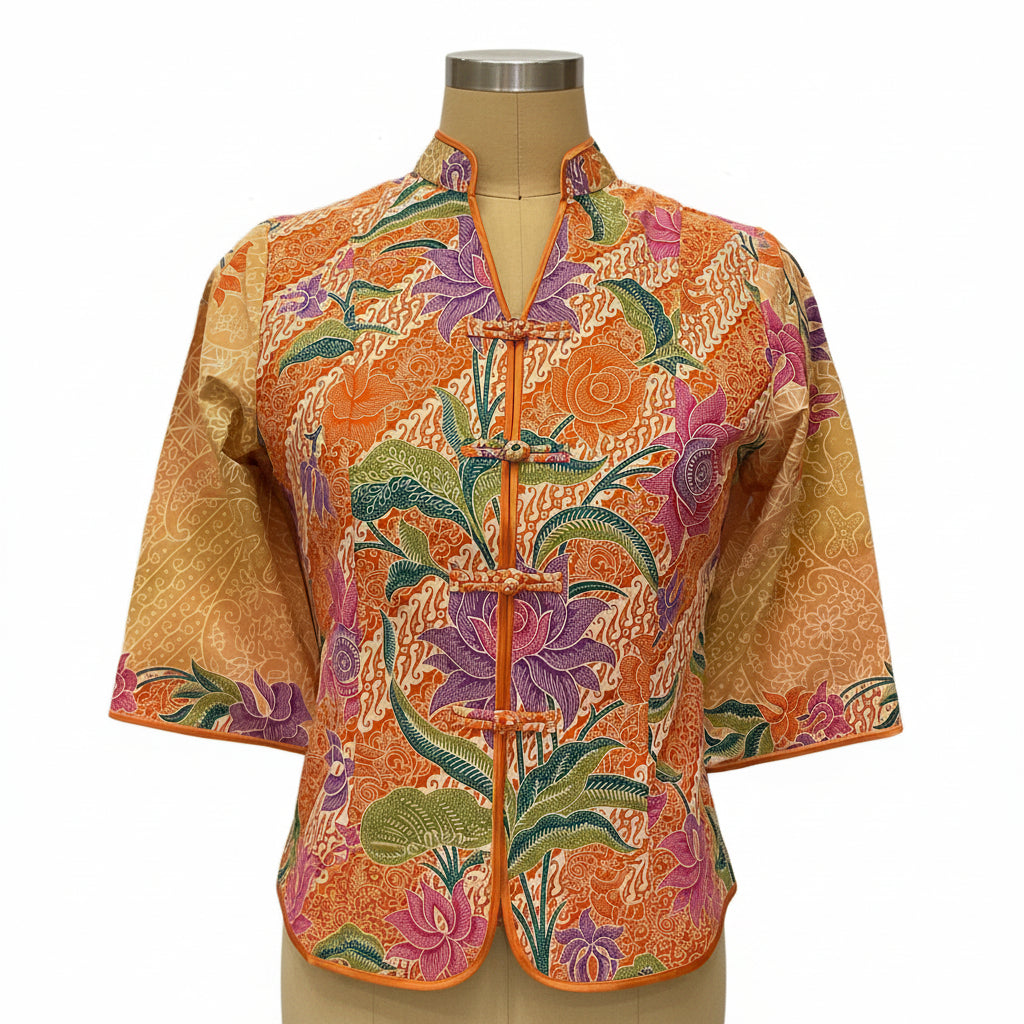 Ladies Batik Top LBT-M-ORANGE-AG11001