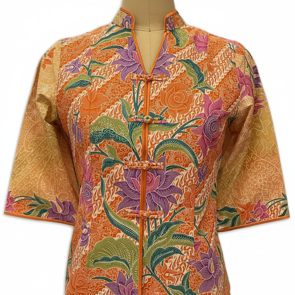 Ladies Batik Top LBT-L-ORANGE-AG111002