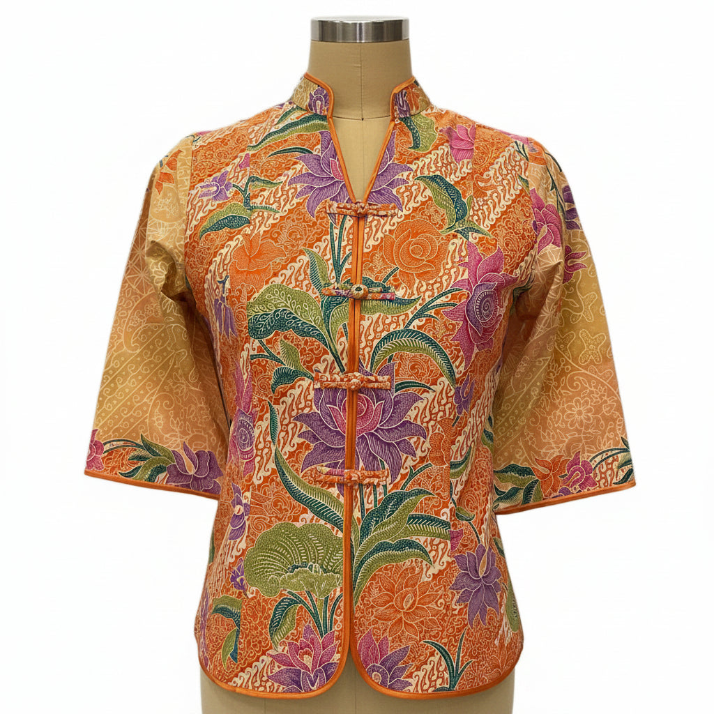 Ladies Batik Top LBT-XL-ORANGE-AG1111002