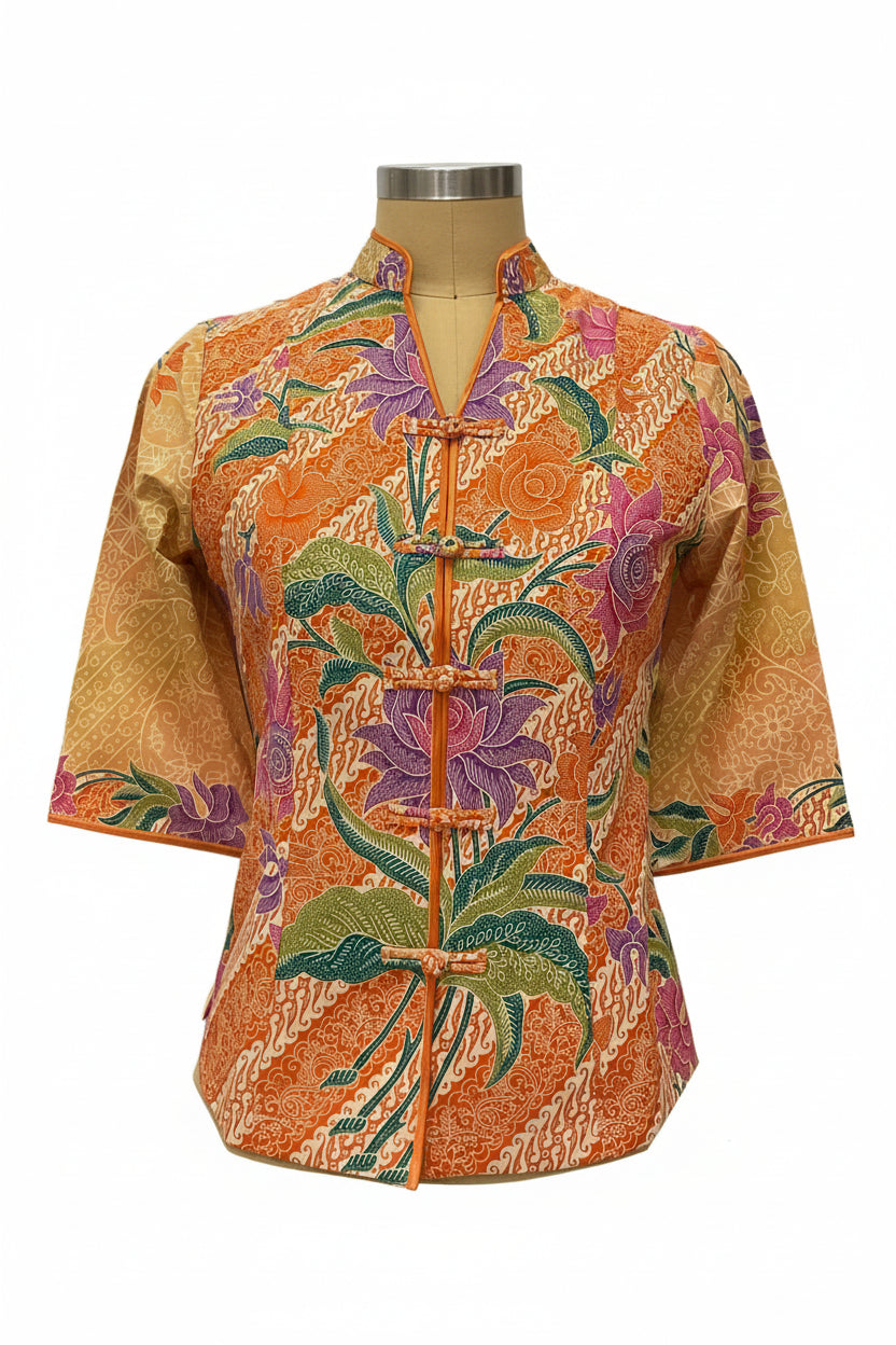 Ladies Batik Top LBT-M-ORANGE-AG11001