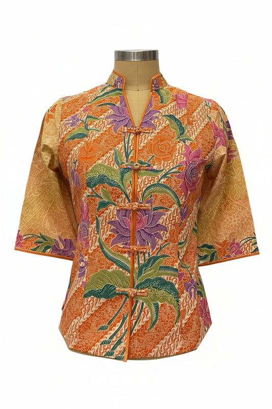 Ladies Batik Top LBT-M-ORANGE-AG11001