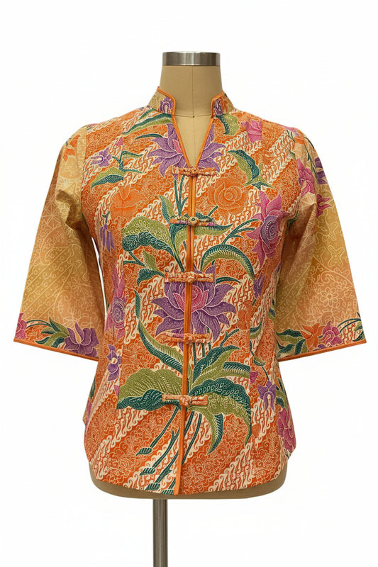 Ladies Batik Top LBT-L-ORANGE-AG111002