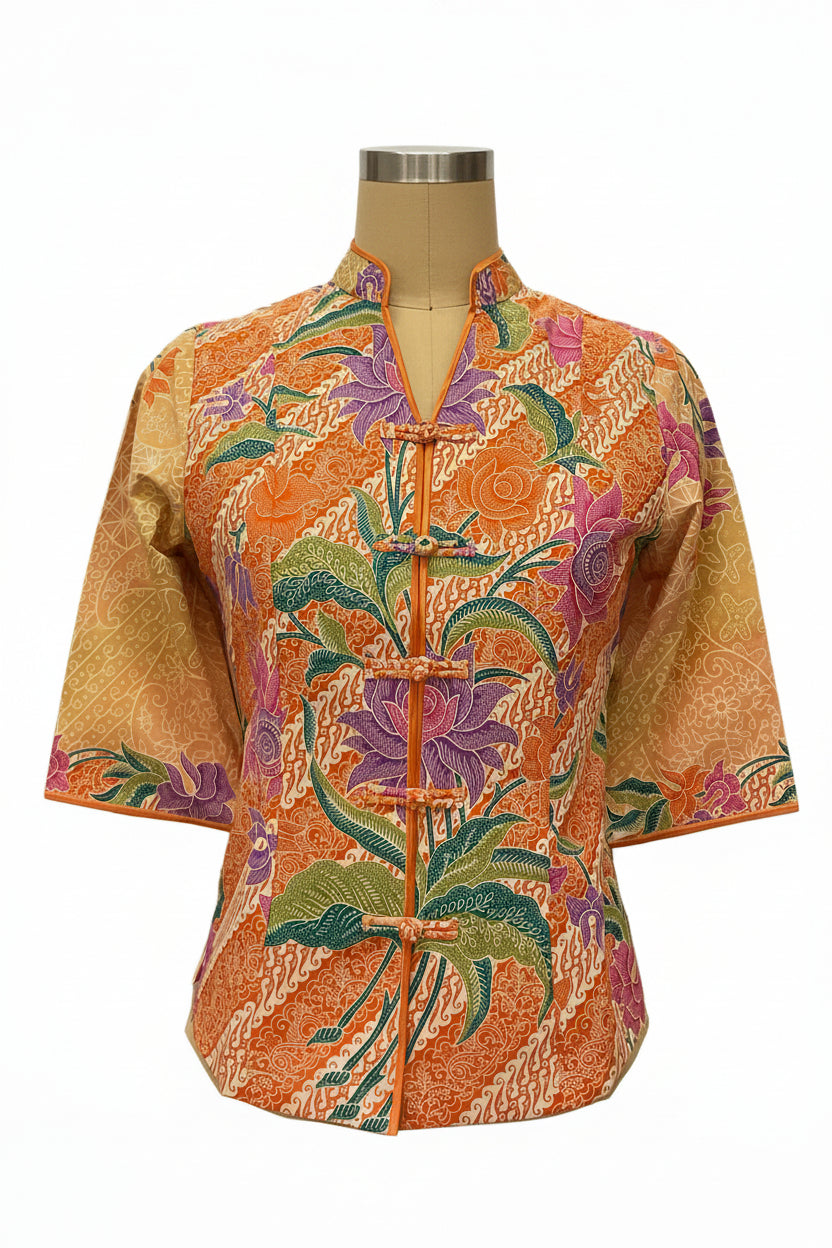 Ladies Batik Top LBT-XL-ORANGE-AG1111002