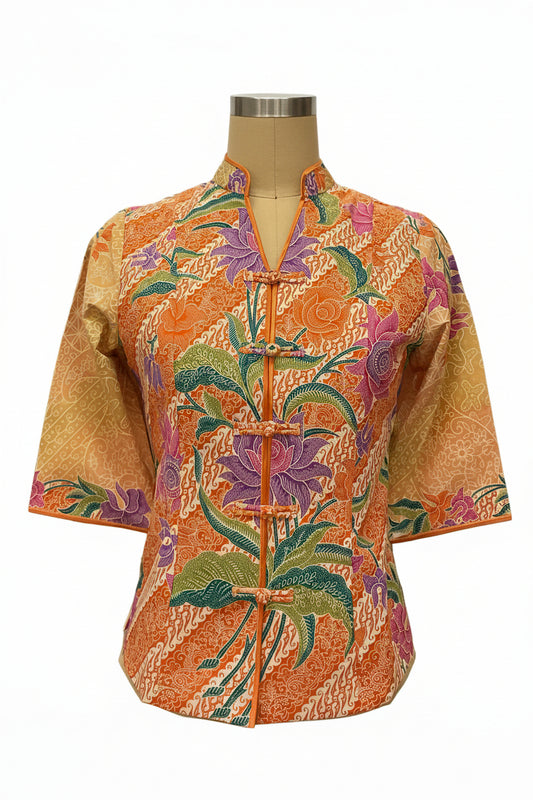 Ladies Batik Top LBT-XL-ORANGE-AG1111002