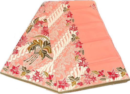 Handstamp Batik Fabric HSBF-2M-PEACH-90172