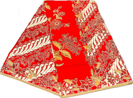 Handstamp Batik Fabric HSBF-2M-RED-90170