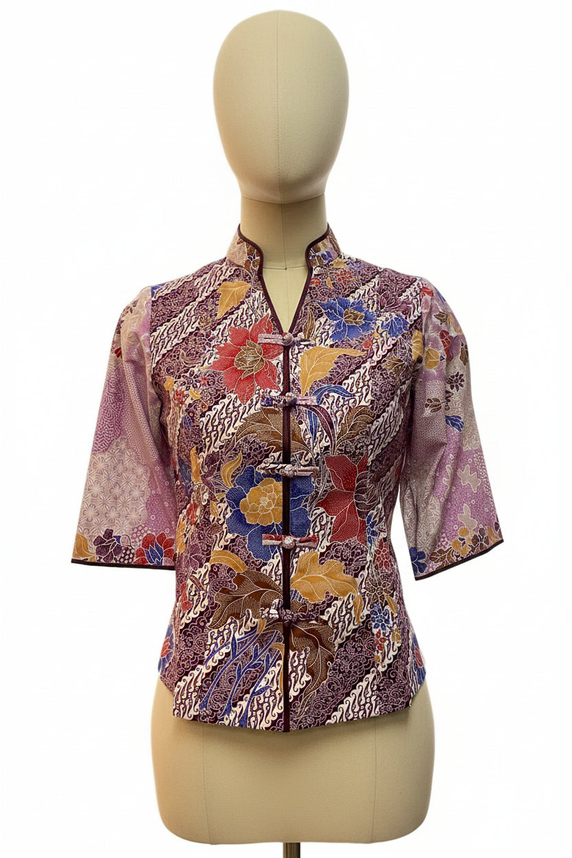 Ladies Batik Top LBT-M-PURPLE-AG11004