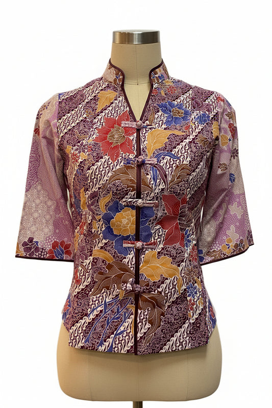 Ladies Batik Top LBT-M-PURPLE-AG11005
