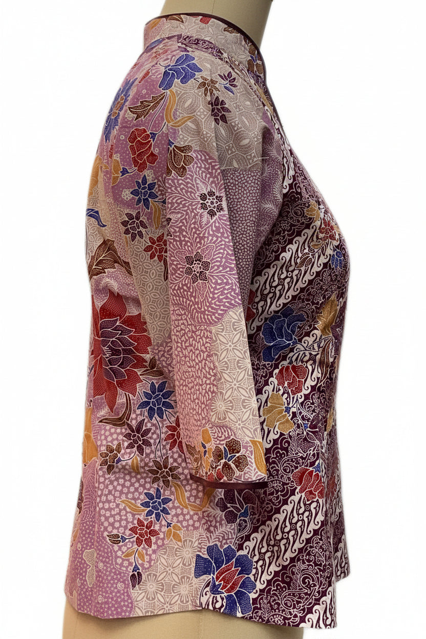 Ladies Batik Top LBT-M-PURPLE-AG11005